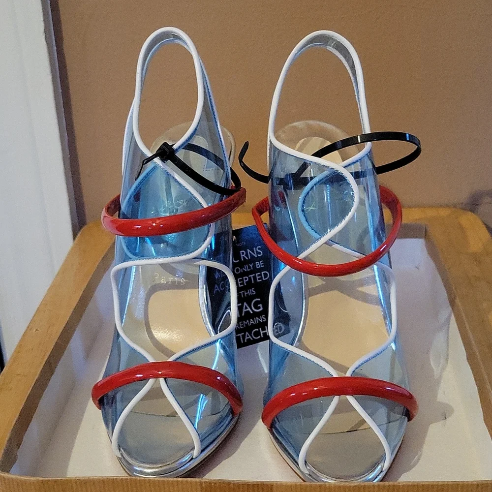 Aqua Ronda Pvc Christian Louboutin Heels - Picture 2 of 8